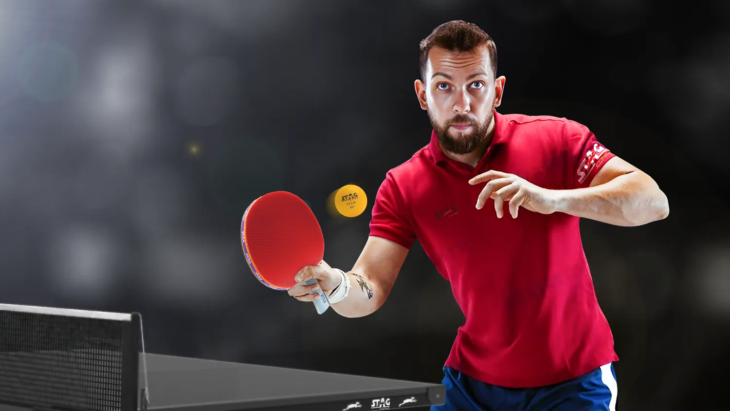 Stag Iconic 4 Star Tischtennis-Set 2 Schläger 3 Bälle
