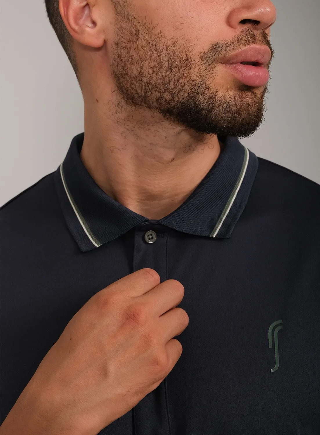 Robin Soderling Performance Court Polo Herren Streifenkragen
