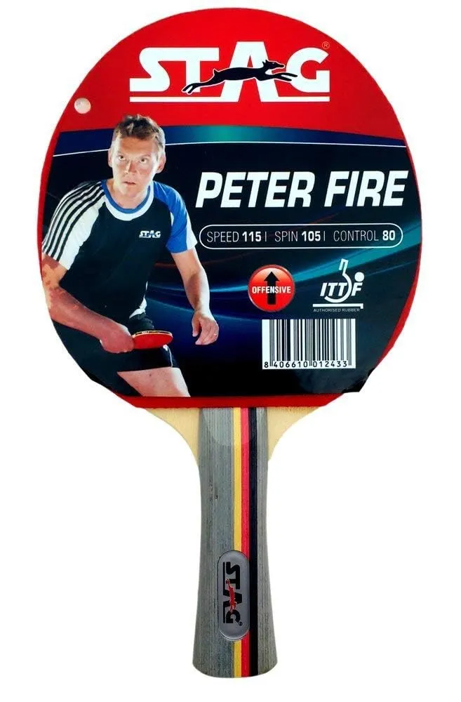 Stag Peter Fire Tischtennisschläger Holzbox offensiv