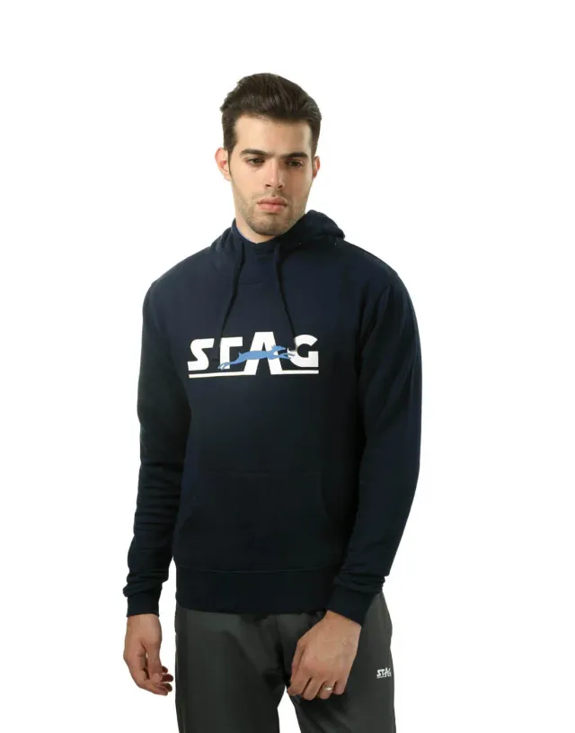 Stag Iconic SH3 Hoodie Navyblau Kängurutasche High-Neck