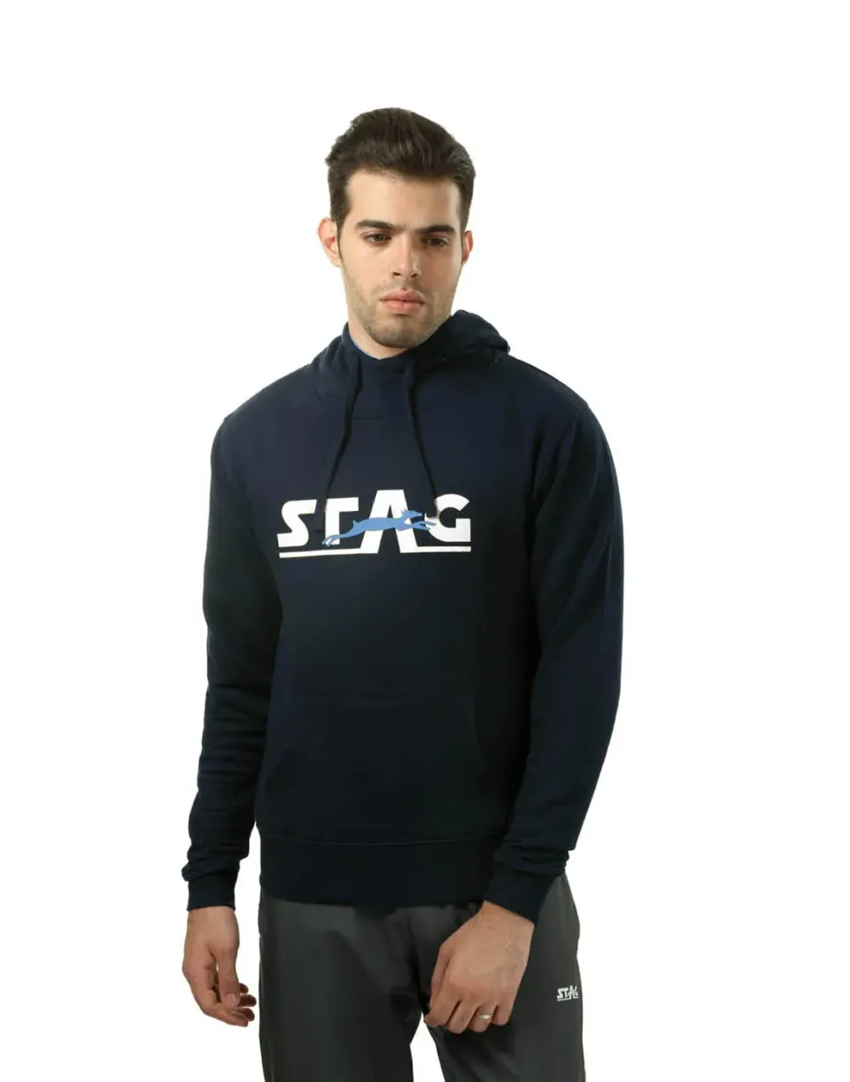Stag Iconic SH3 Hoodie Navyblau Kängurutasche High-Neck