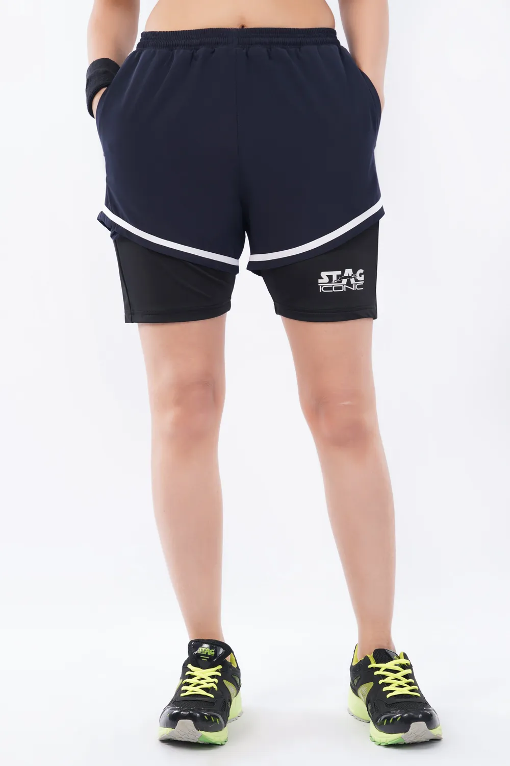 Stag Iconic Damen Laufshorts zweilagig