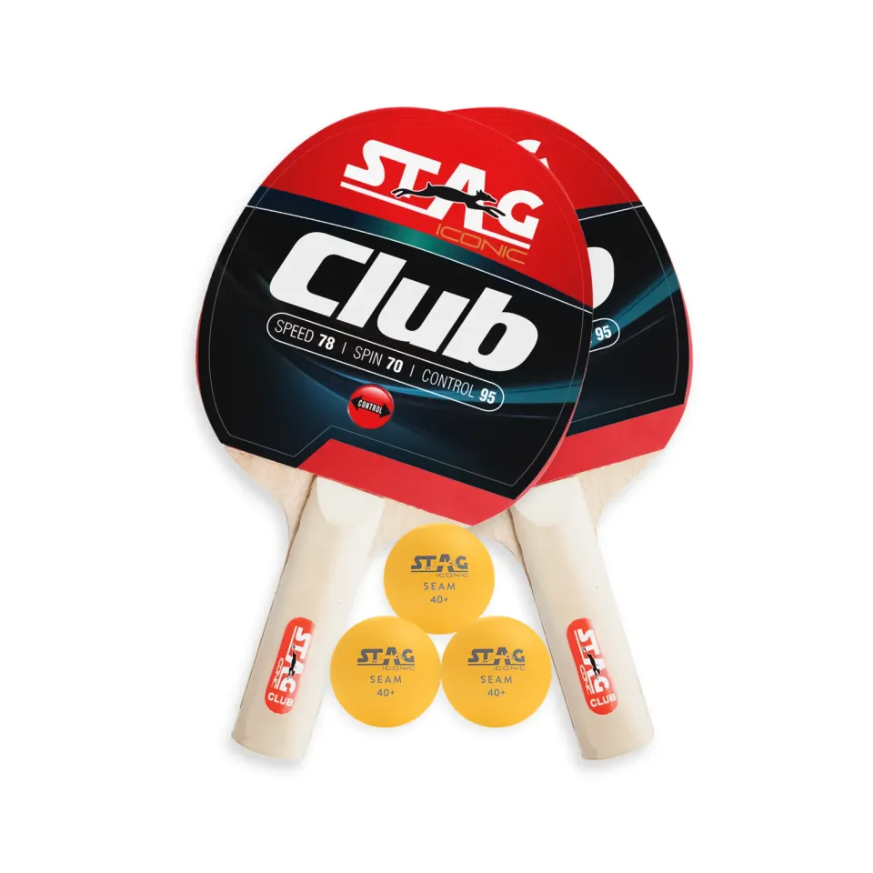 Stag Iconic Club Tischtennis-Set 2 Schläger 3 Bälle
