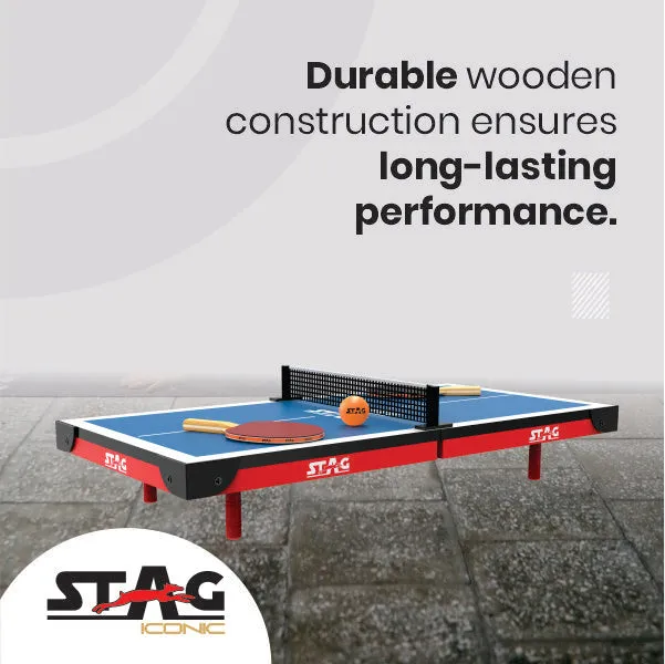 Stag Iconic Super Mini Tischtennistisch Set Blau Kompakt Kinder