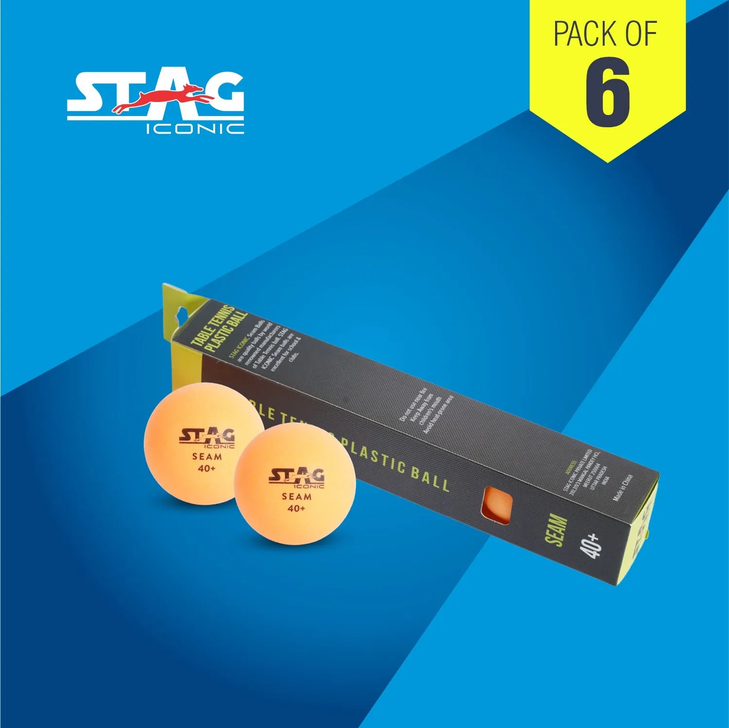Stag Iconic Seam Tischtennisbälle ABS 40 mm