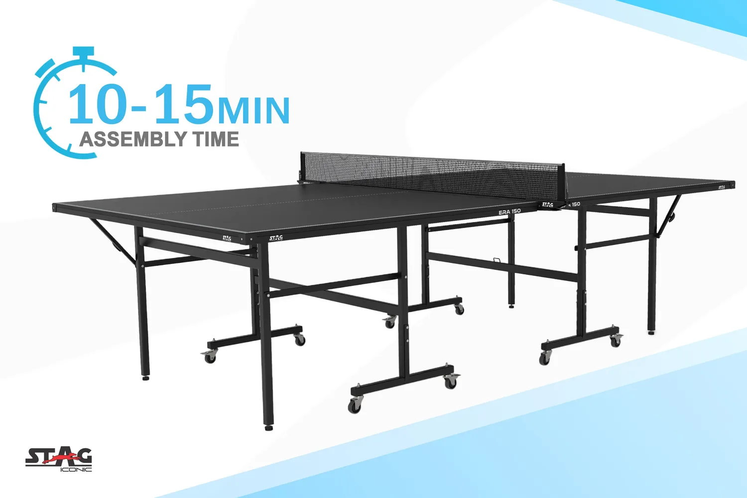 Stag Iconic Era 150 Tischtennistisch Indoor Schwarz UV-beschichtet