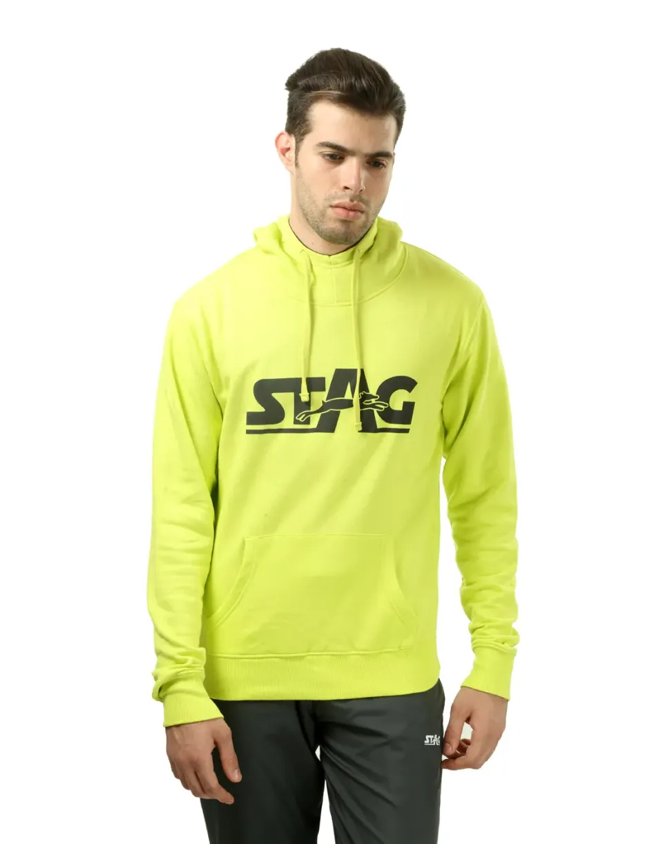 Stag Iconic SS-SH4 Hoodie Neongrün Kängurutasche