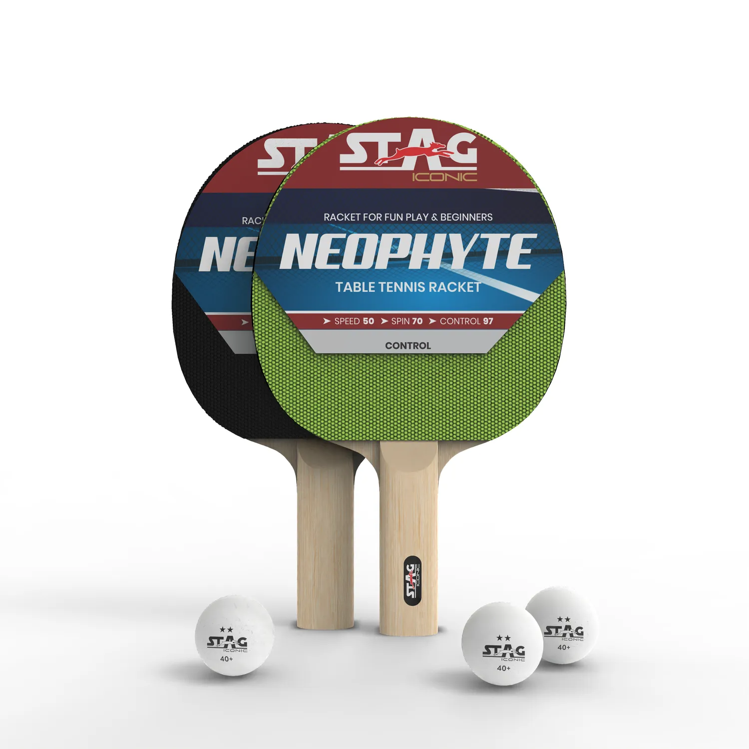 Stag Iconic Neophyte Table Tennis Playset with White Ball Tischtennis-Set