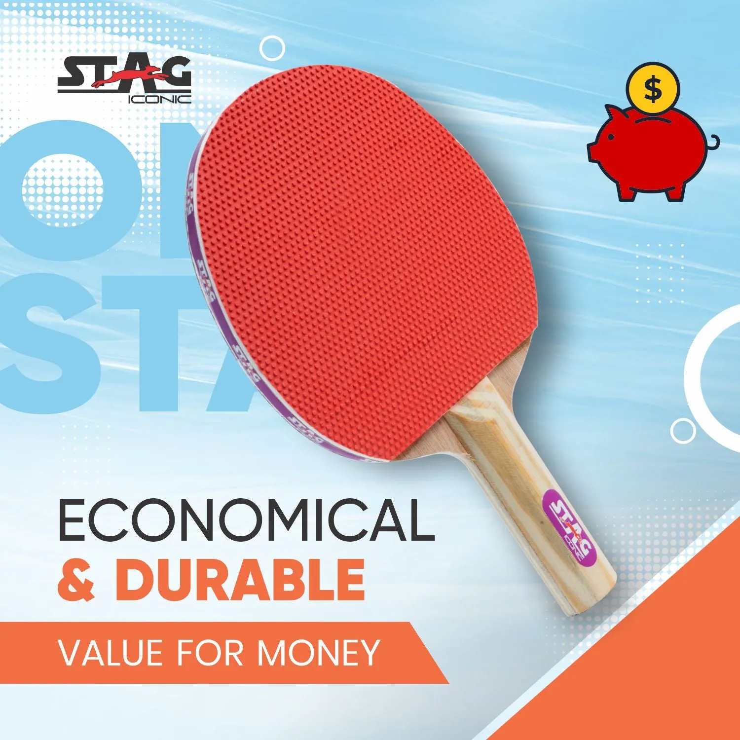 Stag Iconic 1 Star Tischtennisschläger Einsteiger Kontrolle