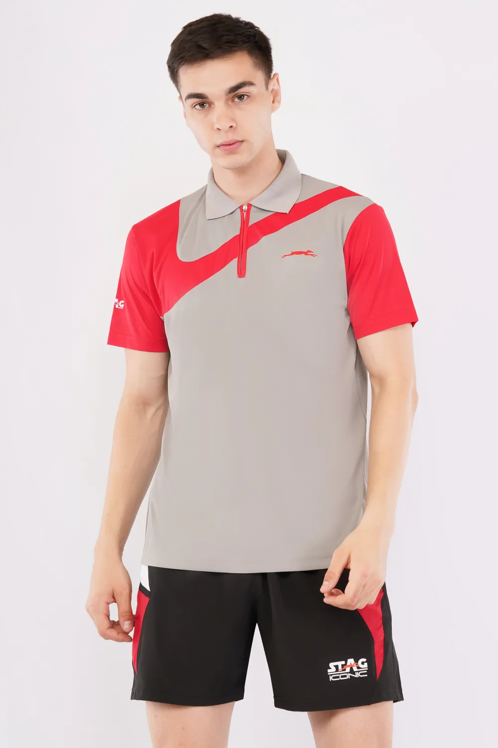 Stag Iconic Super Polo Neck Sport-T-Shirt mit Kragen
