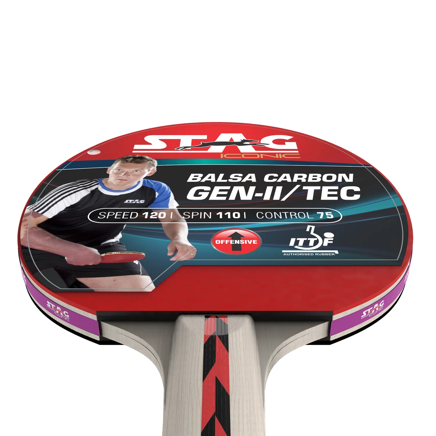 Stag Iconic Balsa Carbon Gen 2 Tischtennisschläger Hülle Tempo