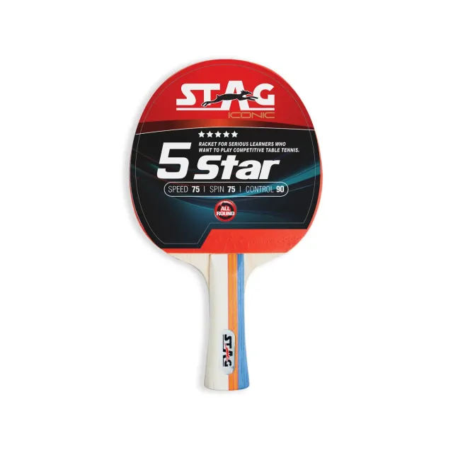 Stag Iconic 5 Star Tischtennisschläger mit Spinbelag