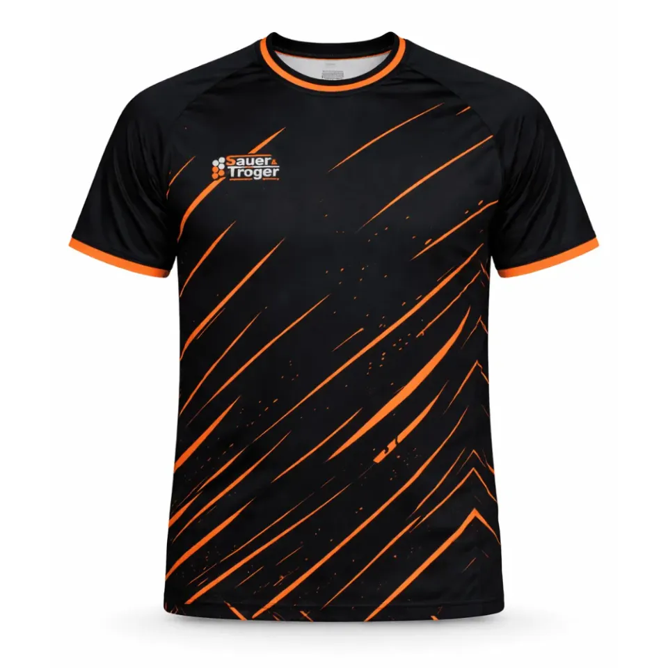Sauer & Tröger Nightfire Trikot Schwarz-Orange Lycra