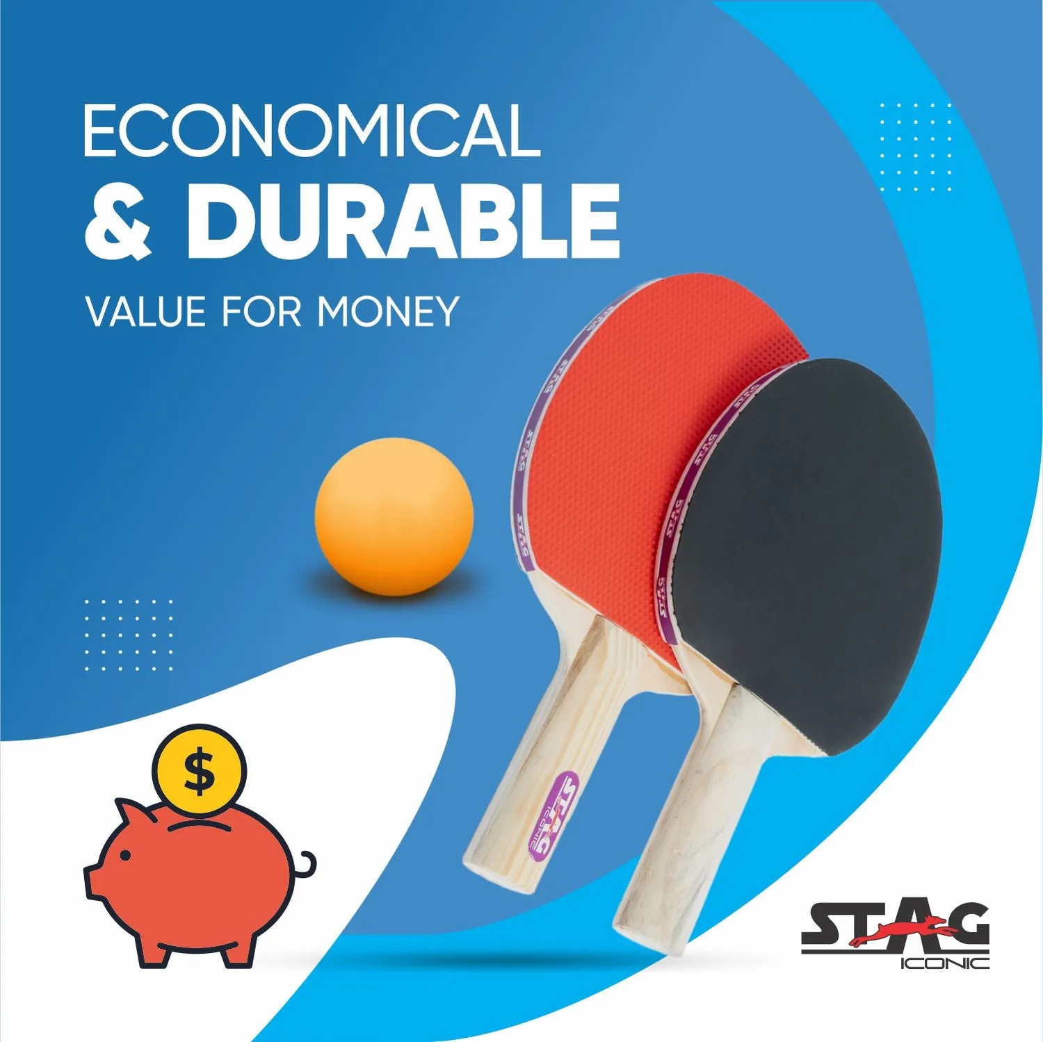 Stag Iconic Challenger Tischtennis-Set Schläger Bälle