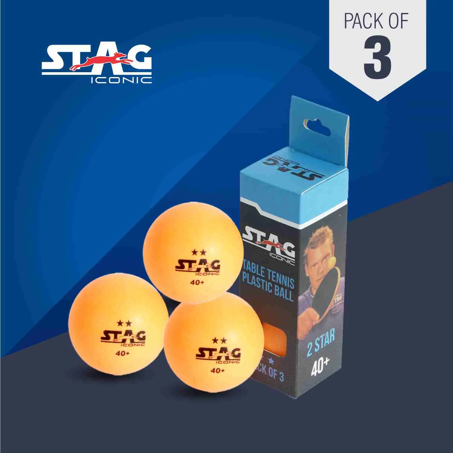 Stag Iconic 2 Star Tischtennisbälle 40+
