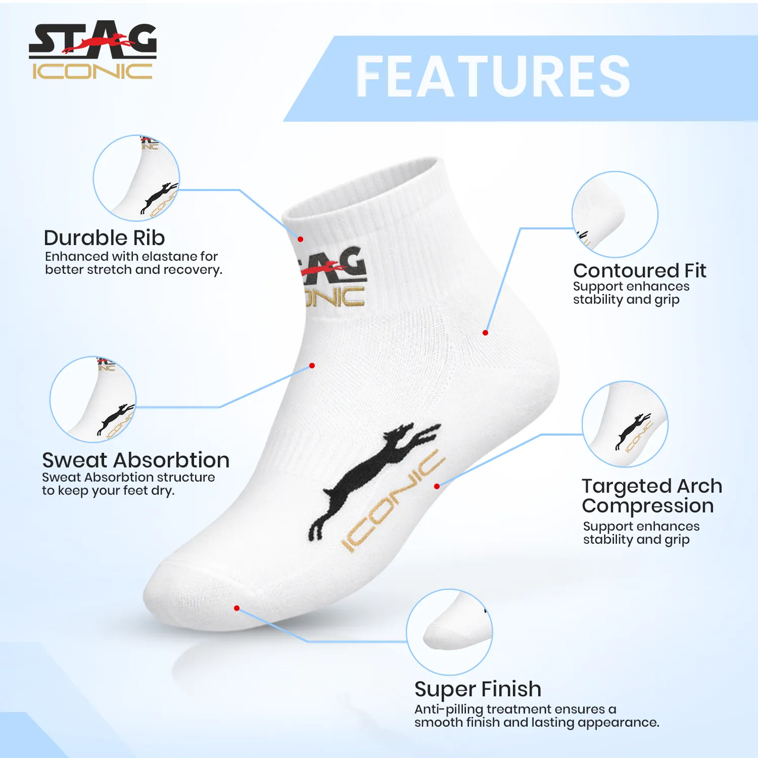 Stag Iconic Performance Sportsocken Hoch 2er-Pack