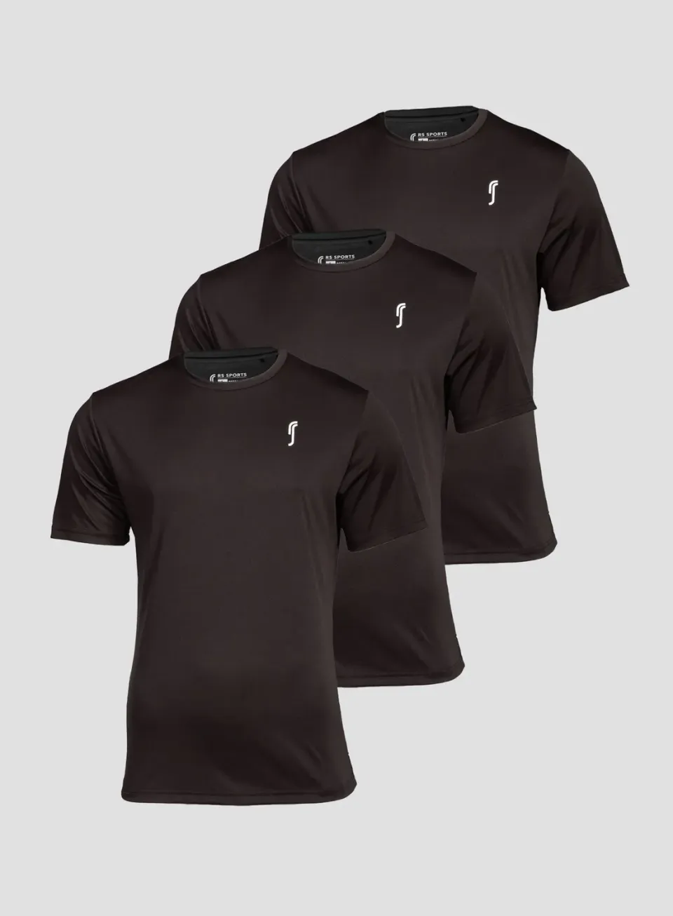 Robin Soderling Performance Tee T-Shirt 3er-Pack Schwarz atmungsaktiv
