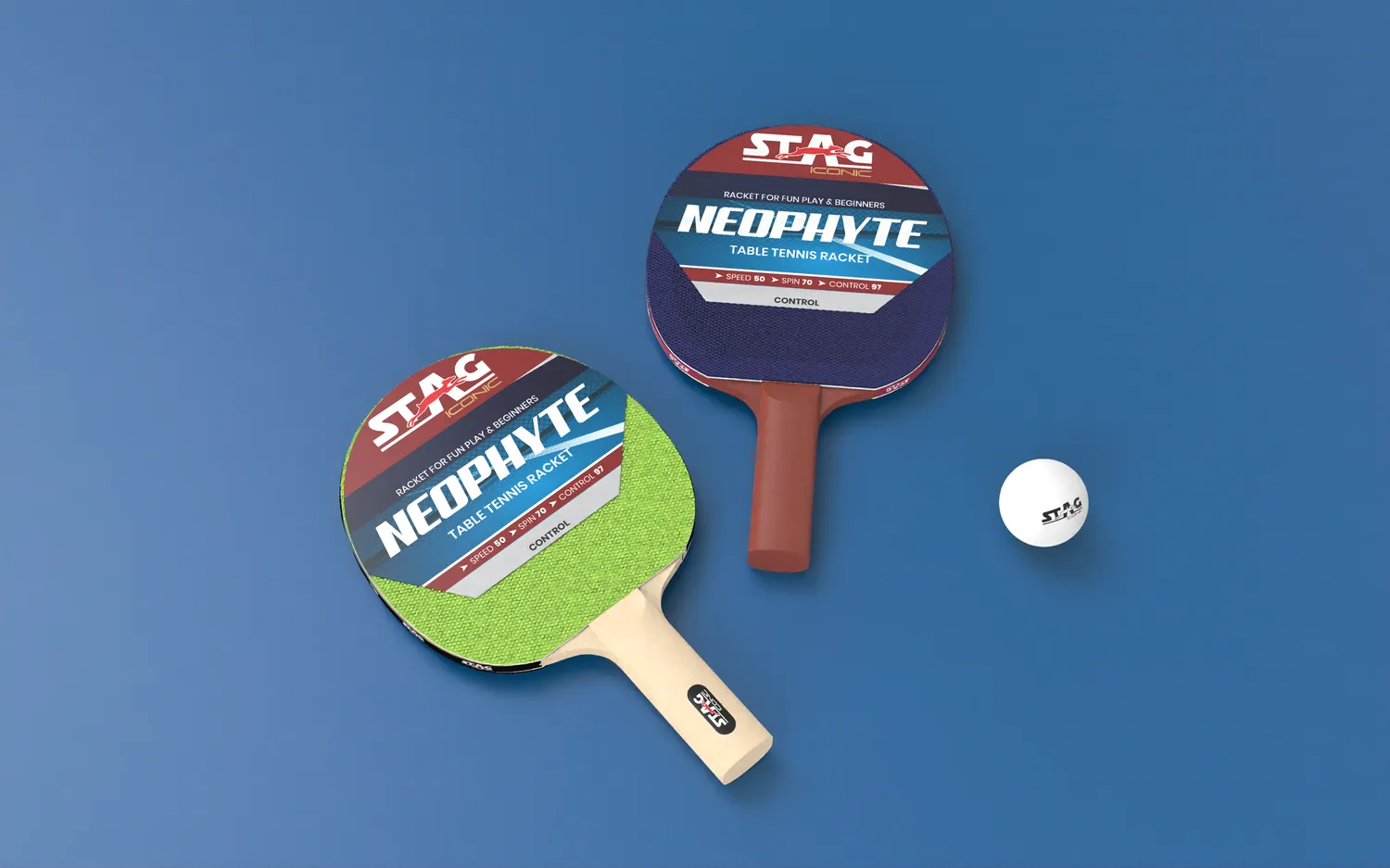 Stag Iconic Neophyte Series Tischtennisschläger Einsteiger Kontrolle