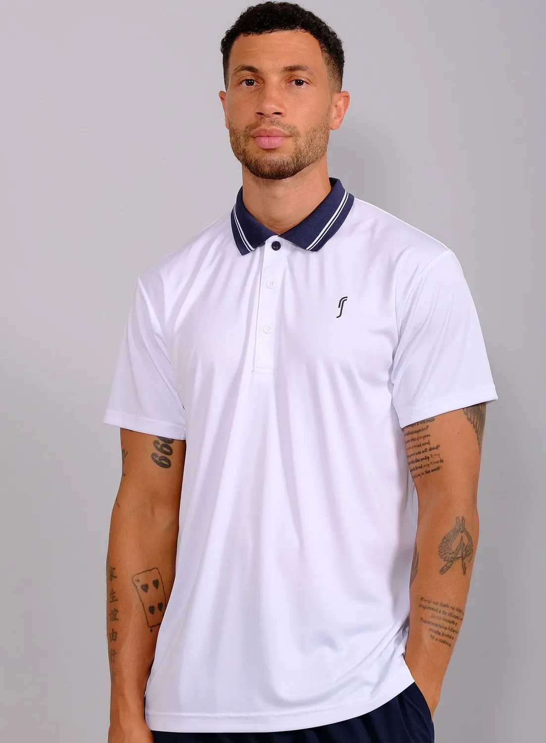 Robin Soderling Men's Performance Court Polo - Striped Collar Herren