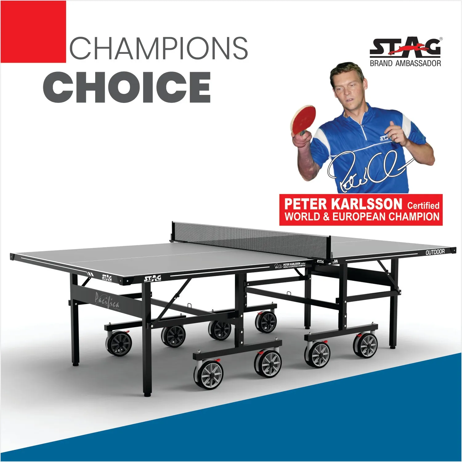 Stag Iconic Pacifica Tischtennistisch Schwarz Indoor-Outdoor