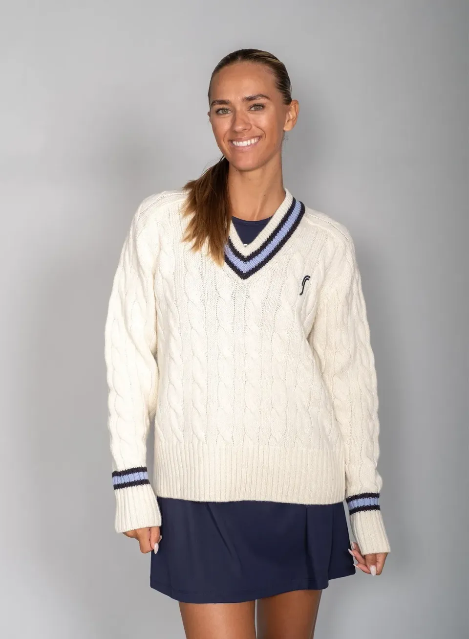Robin Soderling Damen Strickpullover mit V-Ausschnitt