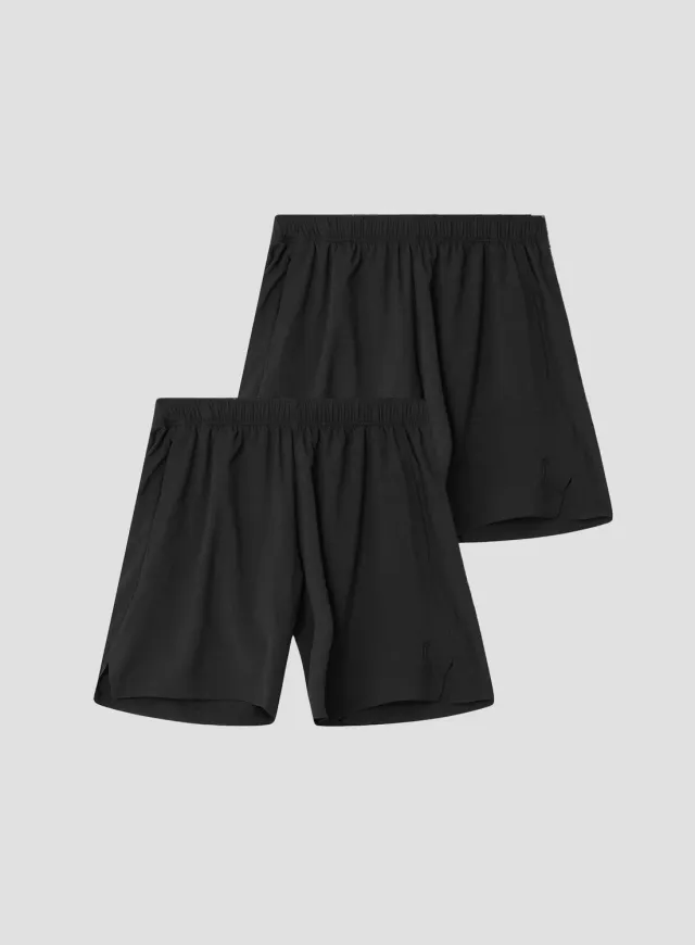 Robin Soderling Performance Herren Shorts 2er-Pack Schwarz