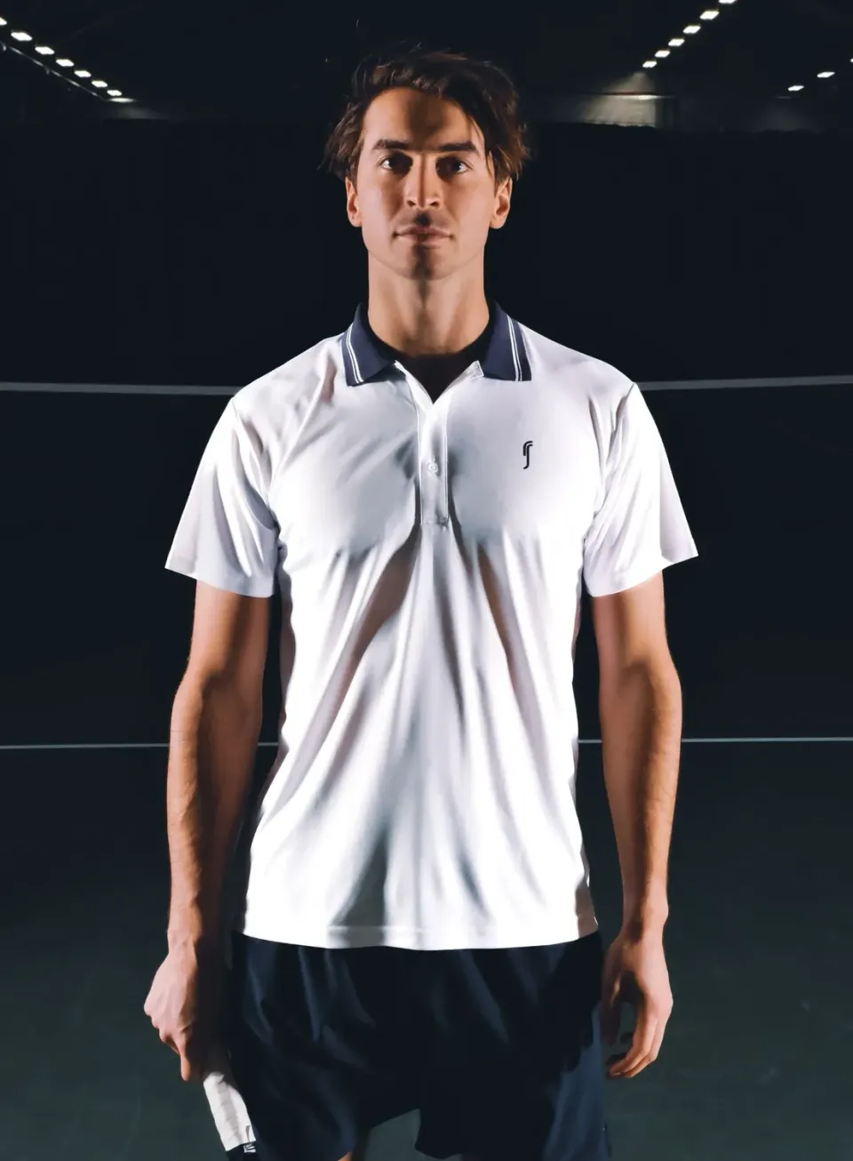 Robin Soderling Men's Performance Court Polo - Striped Collar Herren