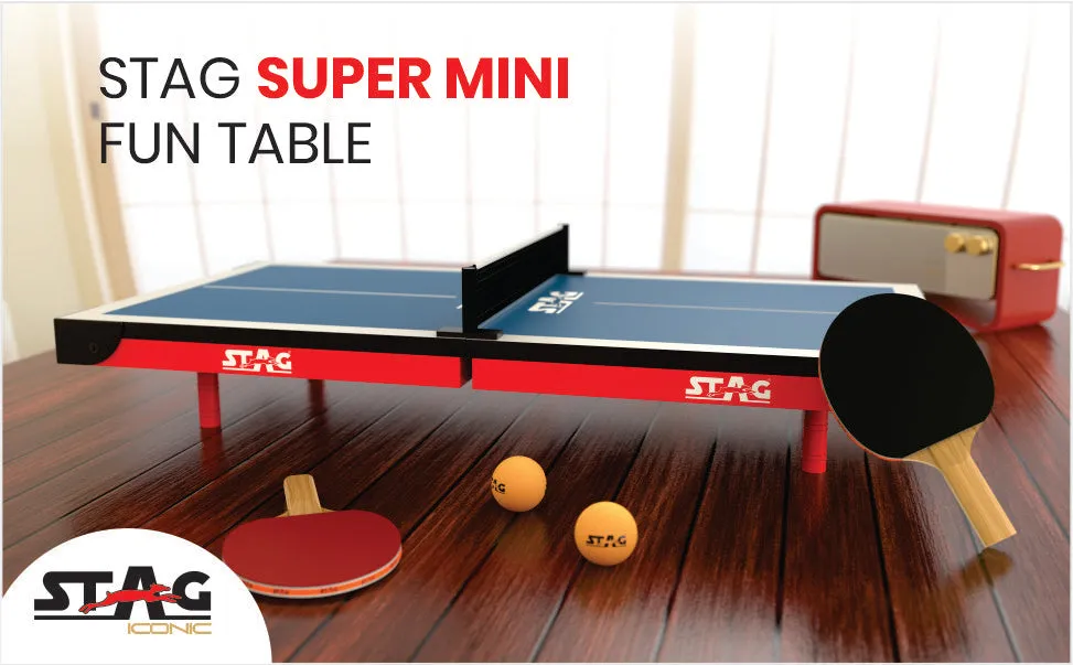 Stag Iconic Super Mini Tischtennistisch Set Blau Kompakt Kinder