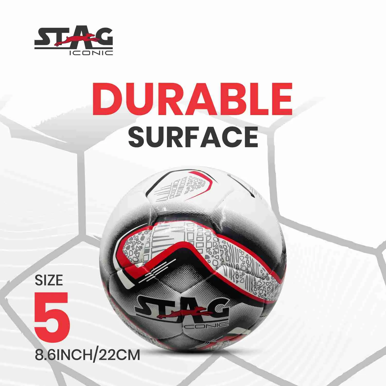 Stag Iconic Mission Fußball Größe 5 32 Panels