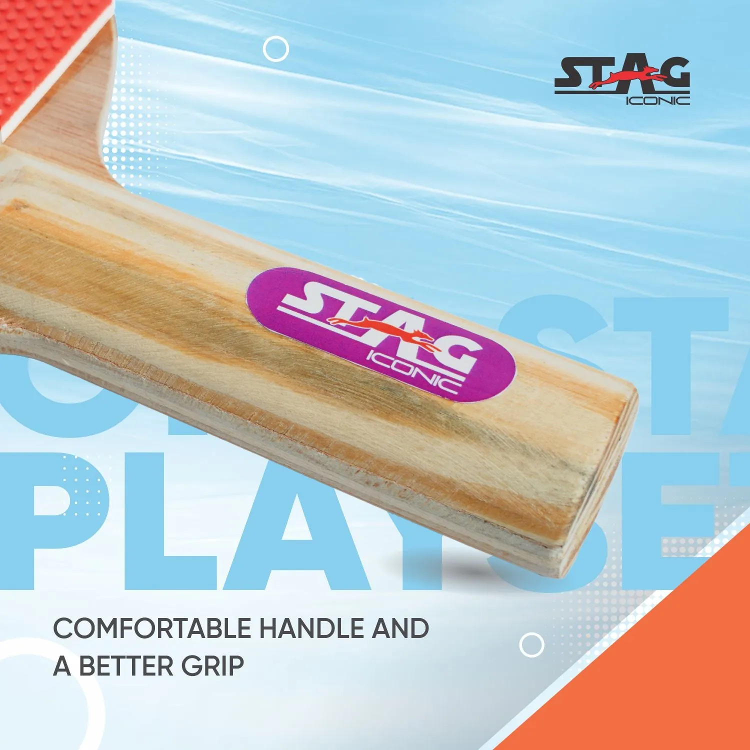 Stag Iconic 1 Star Tischtennis-Set 2 Schläger 3 Bälle mit Hülle