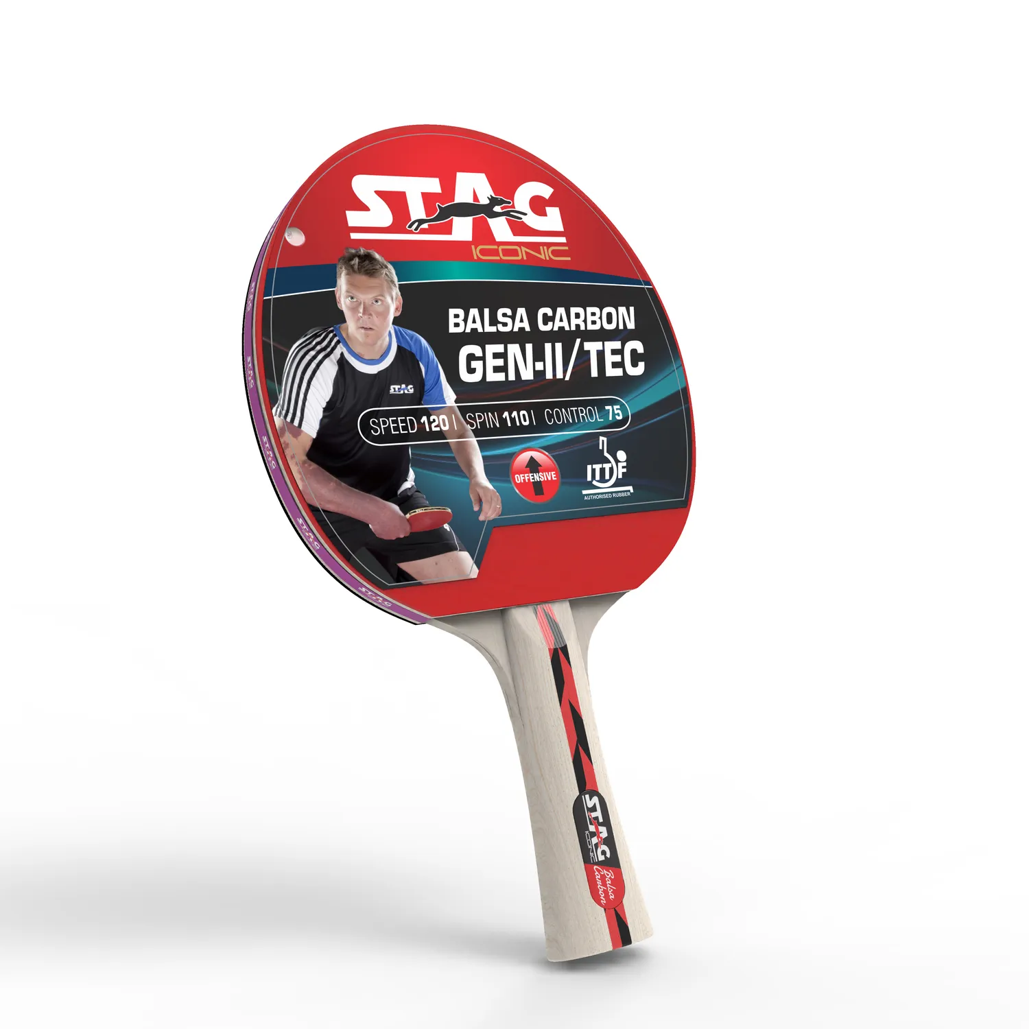 Stag Iconic Balsa Carbon Gen 2 Tischtennisschläger Hülle Tempo