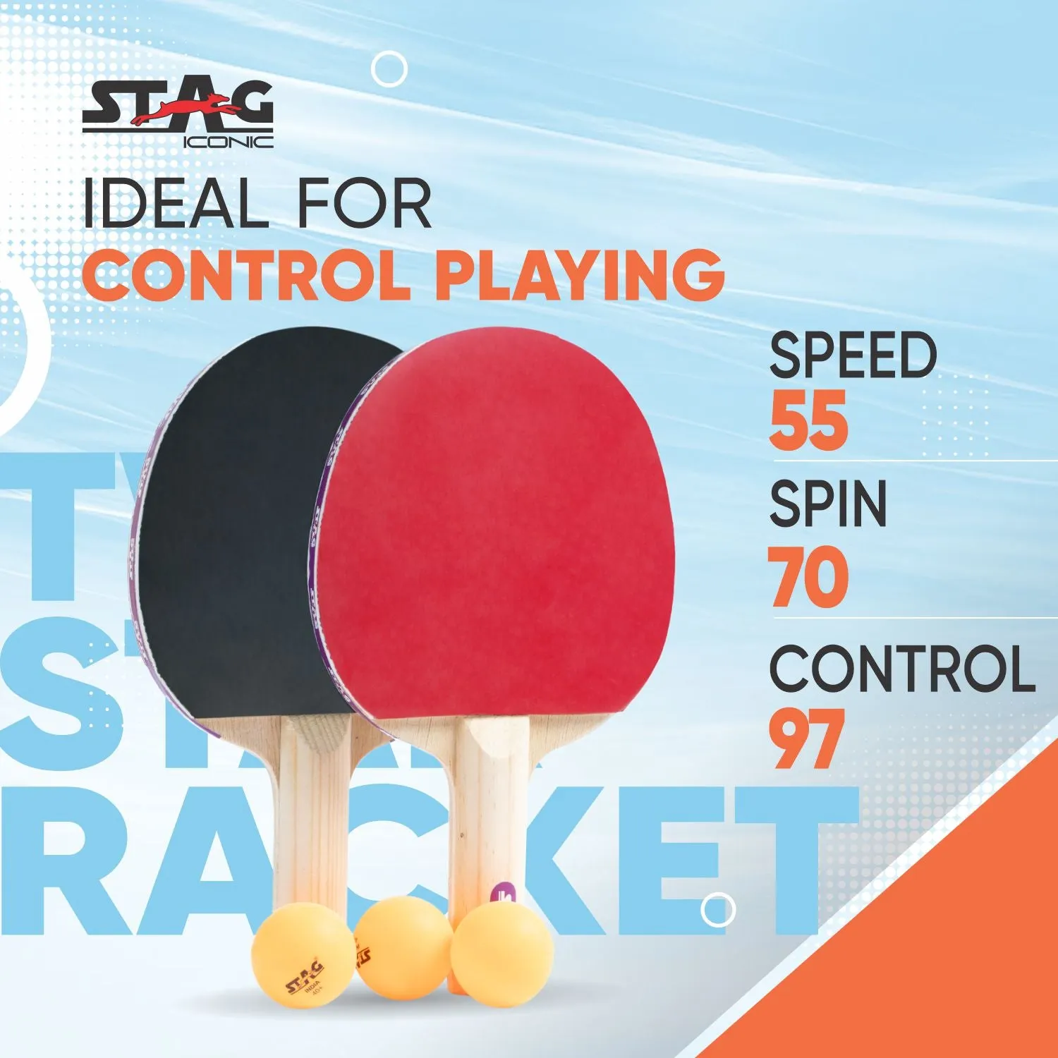 Stag Iconic 2 Star Tischtennis Set mit Schlägern und Bällen